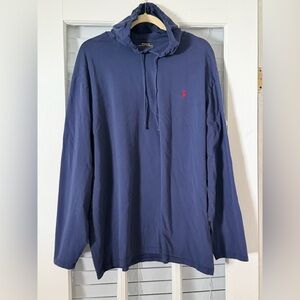 Polo Ralph Lauren Men’s 2XB Blue Hooded Lightweight Long Sleeve Pullover